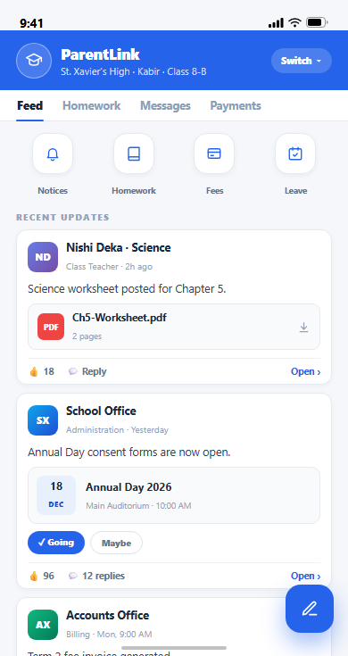 Smart schools app preview