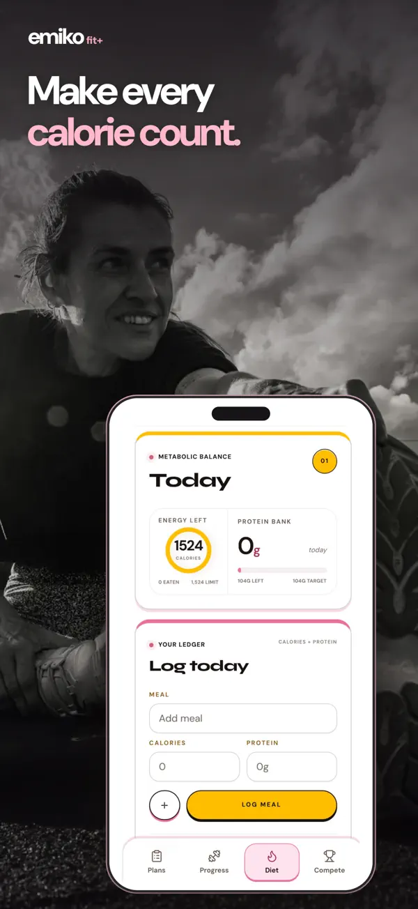 Emiko Fit+ diet-tracking iPhone screenshot