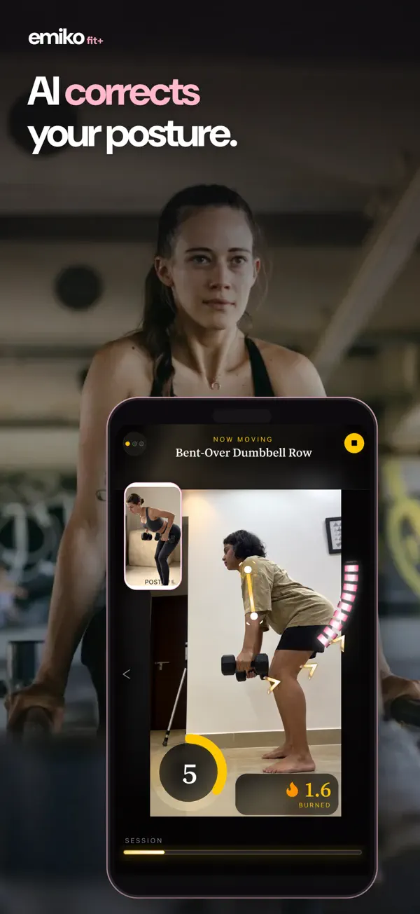 Emiko Fit+ posture-coaching iPhone App Store screenshot
