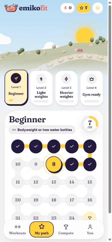 Emiko 10 mins workout path